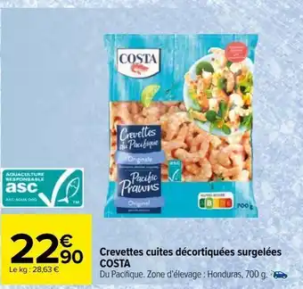 Carrefour Market Crevettes cuites decortiquees surgelees costa offre