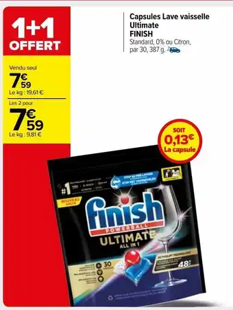 Carrefour Market Capsules lave vaisselle ultimate finish offre