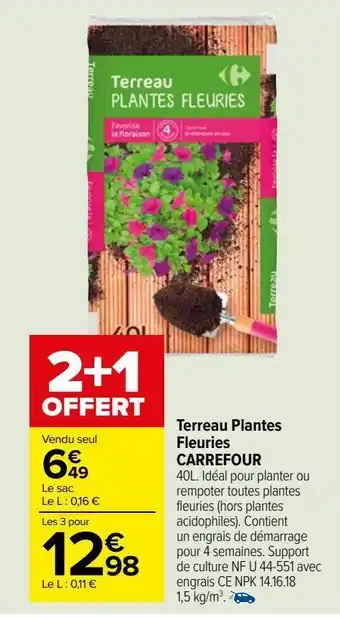 Carrefour Market Terreau plantes fleuries carrefour offre