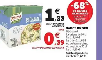 Super U Sauce Knorr offre