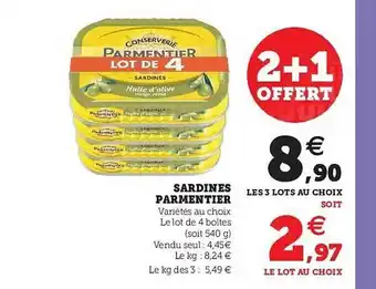 Super U Sardines Parmentier offre