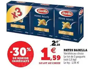 Super U Pâtes Barilla offre