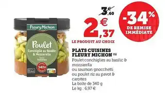 Super U Plats Cuisinés Fleury Michon offre