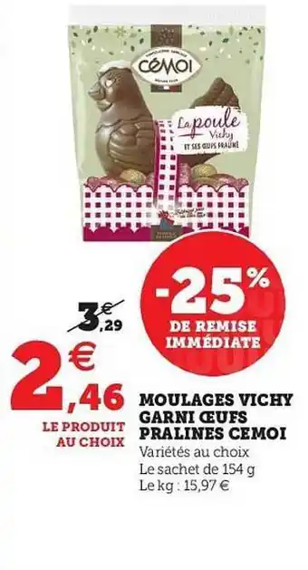Super U Moulages Vichy Garni Oeufs Pralinés Cémoi offre