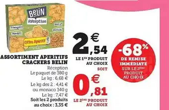 Super U Assortiment Apéritifs Crackers Bélin offre
