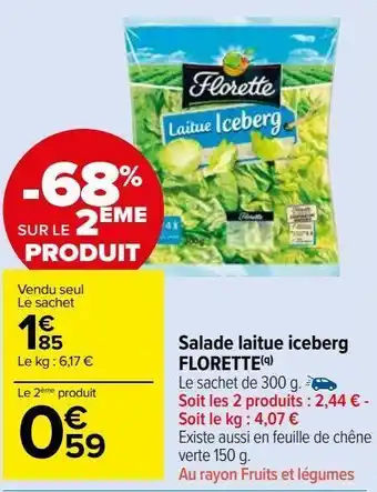 Carrefour Market Salade laitue iceberg florette offre
