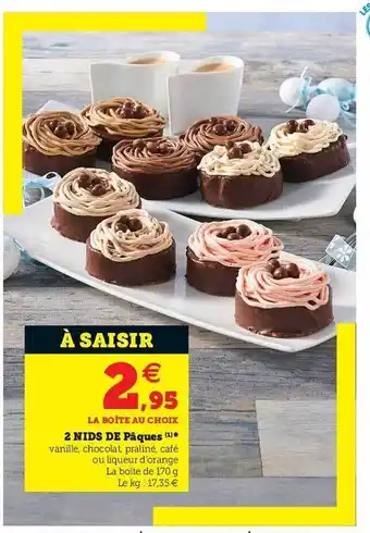 U Express 2 Nids De Pâques offre