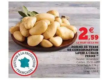 U Express Pomme De Terre De Consommation Lavée à Chair Ferme offre
