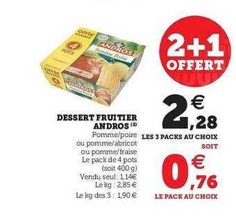 U Express Dessert Fruitier Andros offre