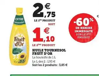 U Express Huile Tournesol Fruit D'or offre