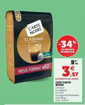 U Express Café Carte Noire offre
