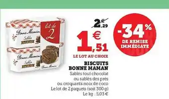 U Express Biscuits Bonne Maman offre