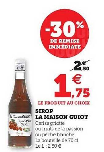 U Express Sirop La Maison Guiot offre
