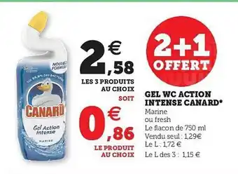 U Express Gel Wc Action Intense Canard offre
