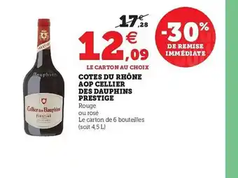 U Express Côtes De Rhône Aop Cellier Des Dauphins Prestige offre