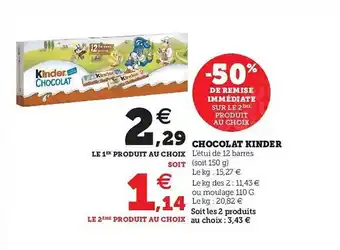 U Express Chocolat Kinder offre