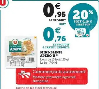 U Express Mini-blinis Apéro U offre