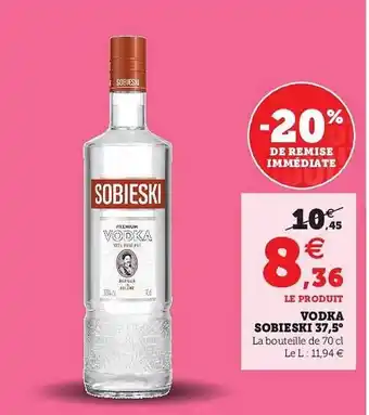 U Express Vodka Sobieski 37,5° offre