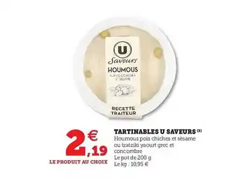 U Express Tartinables U Saveurs offre