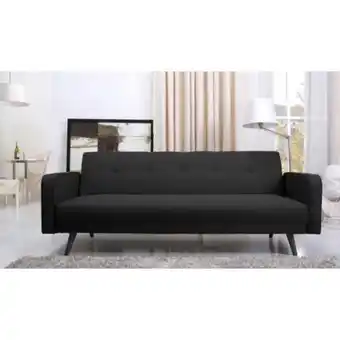 3s. x home - canapé convertible en tissu strub noir - le salon