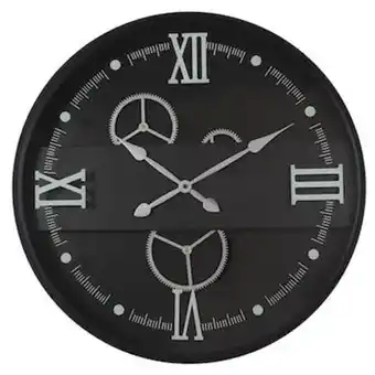 Pier Import Horloge murale noire et argent avec chiffres romains offre