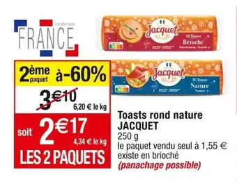 Cora x Carrefour Toasts rond nature JACQUET offre