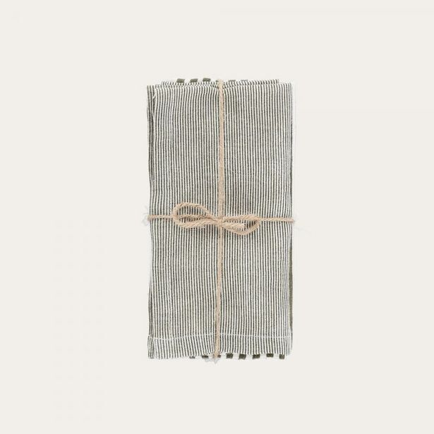 Promo Lot de 2 serviettes de table rayées chez Bouchara