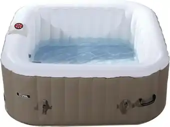 Habitat et jardin - spa gonflable monac en pvc - 4 places - taupe/creme