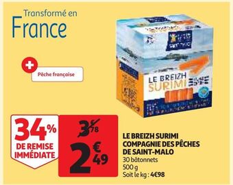 Auchan Supermarché Le breizh surimi compagnie des pêches de saint-malo offre
