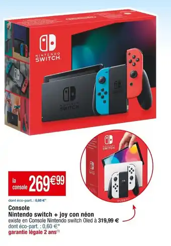 Cora x Carrefour Console nintendo switch + joy con néon offre