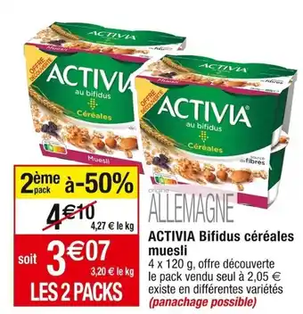 Cora x Carrefour Activia bifidus céréales Muesli offre