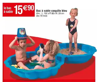 Cora x Carrefour Bac à sable coquille bleu offre
