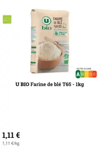 Super U U bio farine de blé T65 - 1kg offre