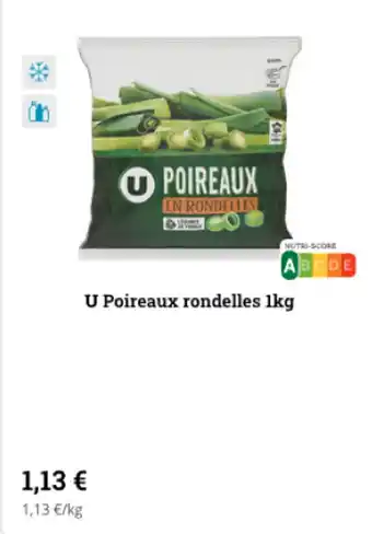 Super U U poireaux rondelles 1kg offre