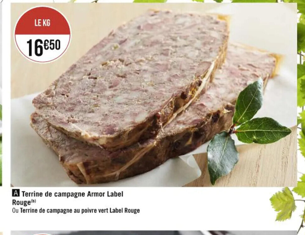 Promo Terrine de campagne armor label rouge chez Hyper Casino