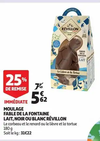 Moulage  fable de la fontaine  lait, noir ou blanc révillon