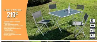 Cora x Carrefour Ensemble table +4 chaises offre