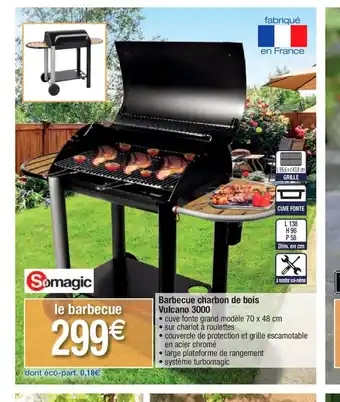 Cora x Carrefour Barbecue charbon de bois vulcano 3000 offre