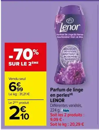 Parfum de linge en perles lenor
