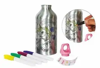 Auchan Gourde alu à colorier licorne offre