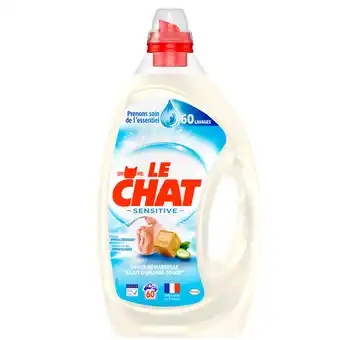 Auchan Lessive liquide sensitive savon de marseille et aloe vera le chat offre