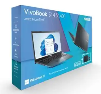 Boulanger Ordinateur portable asus pack vivobook s1400ea-ek1697w noir offre