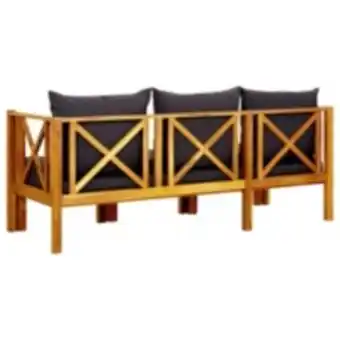 Vidaxl banc de jardin 3 places et coussins 179 cm bois d'acacia massif
