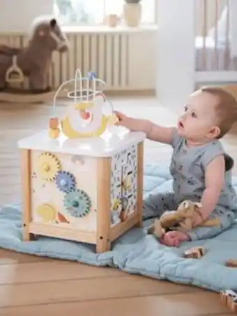 Vertbaudet Grand cube d'activités en bois fsc® - beige lovely farm offre