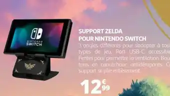 Auchan Support zelda pour nintendo switch offre