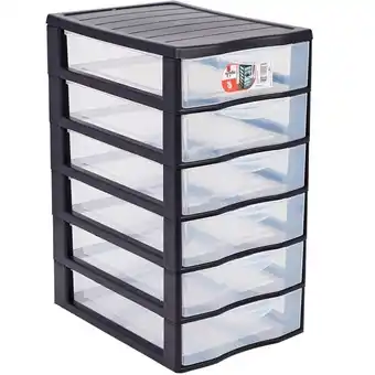 Carrefour Tour de rangement organix 6 tiroirs, format a4 offre