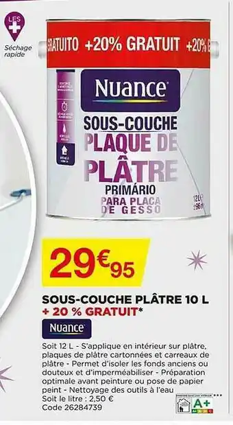 Sous-couche Plâtre Nuance 10 L + 20% Gratuit