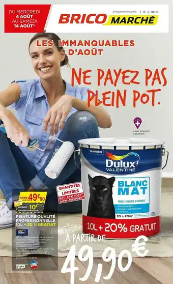 Bricomarché Peinture Qualité Professionnelle Dulux Valentine 10 L + 20% Gratuit offre
