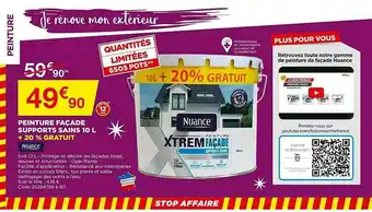 Bricomarché Peinture Façade Supports Sains 10 L + 20% Gratuit Nuance offre
