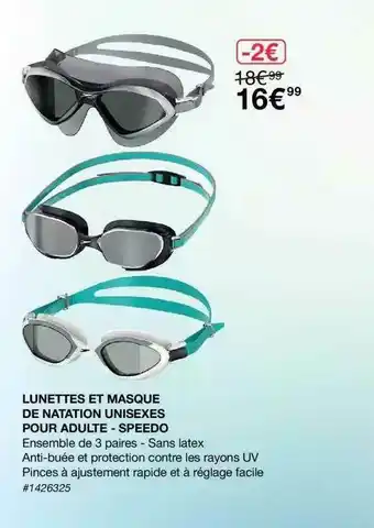 Lunettes Et Masque De Natation Unisexes Pour Adulte - Speedo